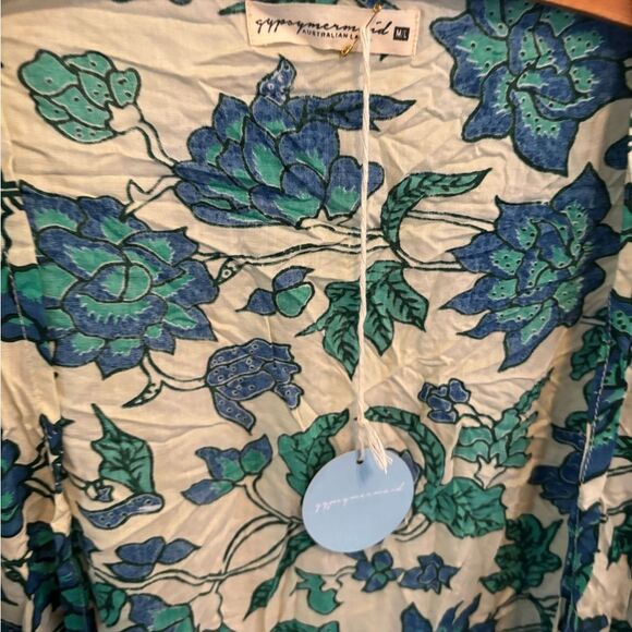 Anthropologie Gypsie Mermaid Green Floral Kimono - Picture 5 of 5